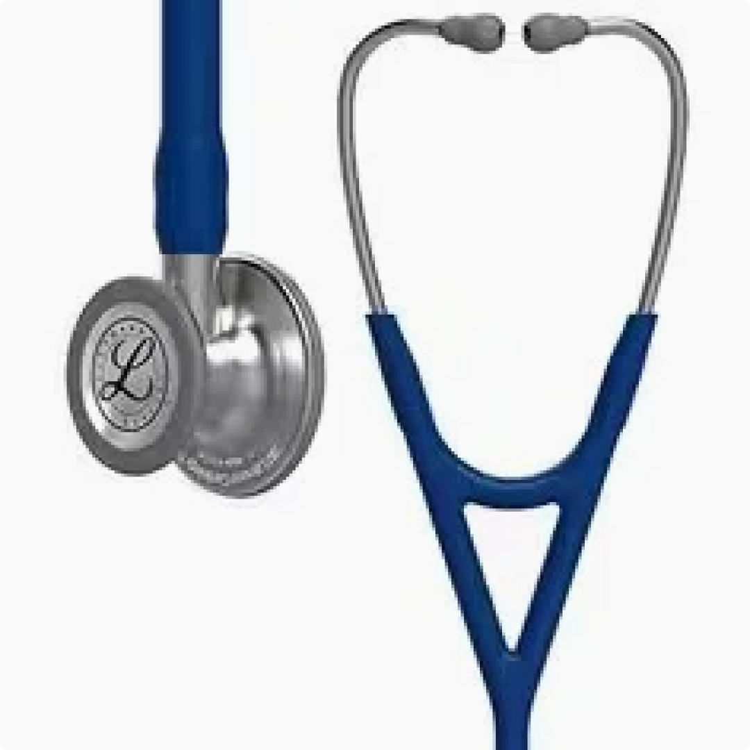 3M Littmann Cardiology IV Diagnostic Stethoscope, Standard-Finish Chestpiece, Navy Blue Tube, Stainless Stem, 6154