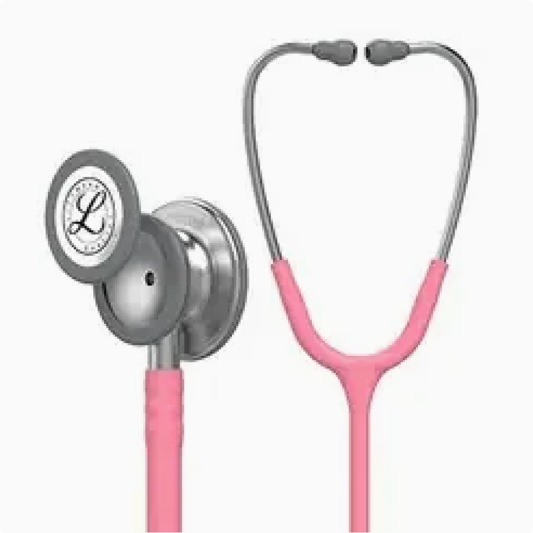 3M Littmann Classic III Monitoring Stethoscope, Pearl Pink Tube, 27 In, 5633