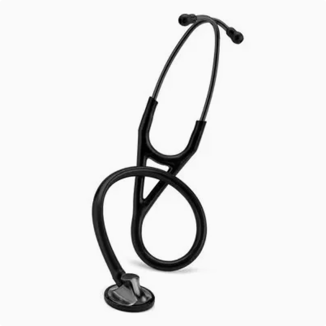 3M Littmann Master Cardiology Stethoscope, Smoke-Finish Chestpiece, Black Tube, 27 In, 2176